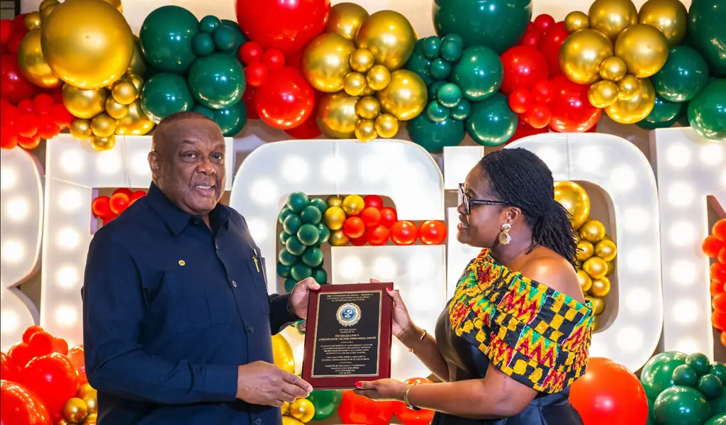 A lifetime patron plaque presented to Ambassador Victor Emmanuel Smith at the Region 17 launch.
